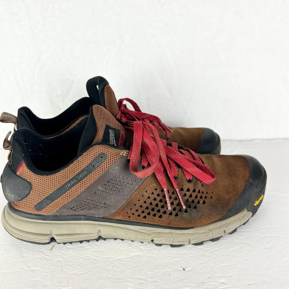 Danner Mens Trail 2650 Shoes Size 10.5 3" Brown/Red Outdoor Hiking Vibram Suede - Picture 2 of 9